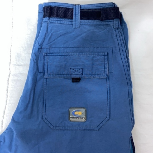 Women’s Vintage Y2K President Stone blue belted high waisted cargo pants Sz 32 - Picture 16 of 16